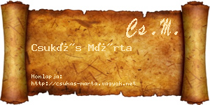 Csukás Márta névjegykártya