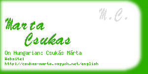 marta csukas business card