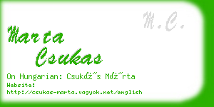 marta csukas business card